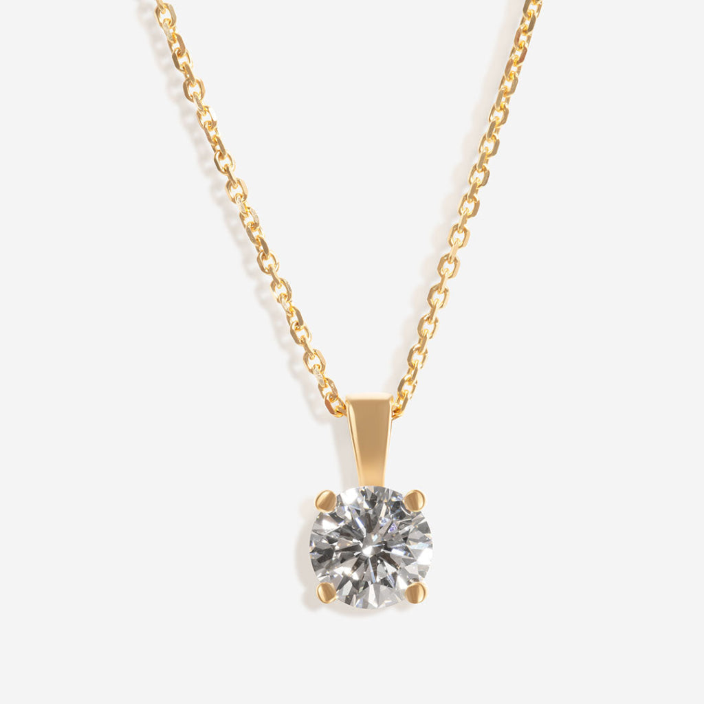 gold solitaire necklace