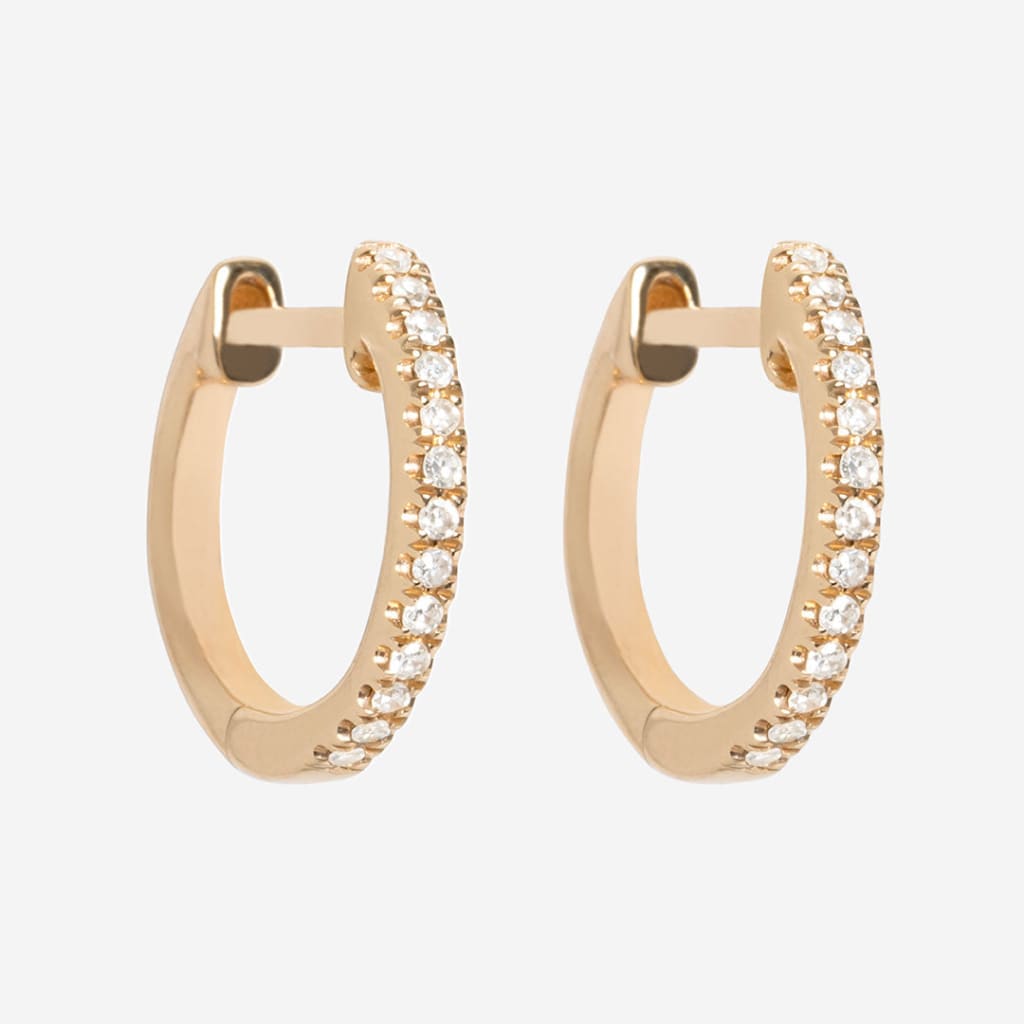 EVERMORE - 10mm | Diamond Huggies in 9ct Gold