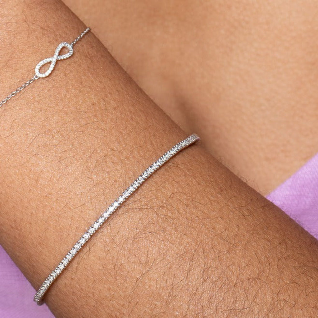 1.00ct diamond tennis bracelet arm 1