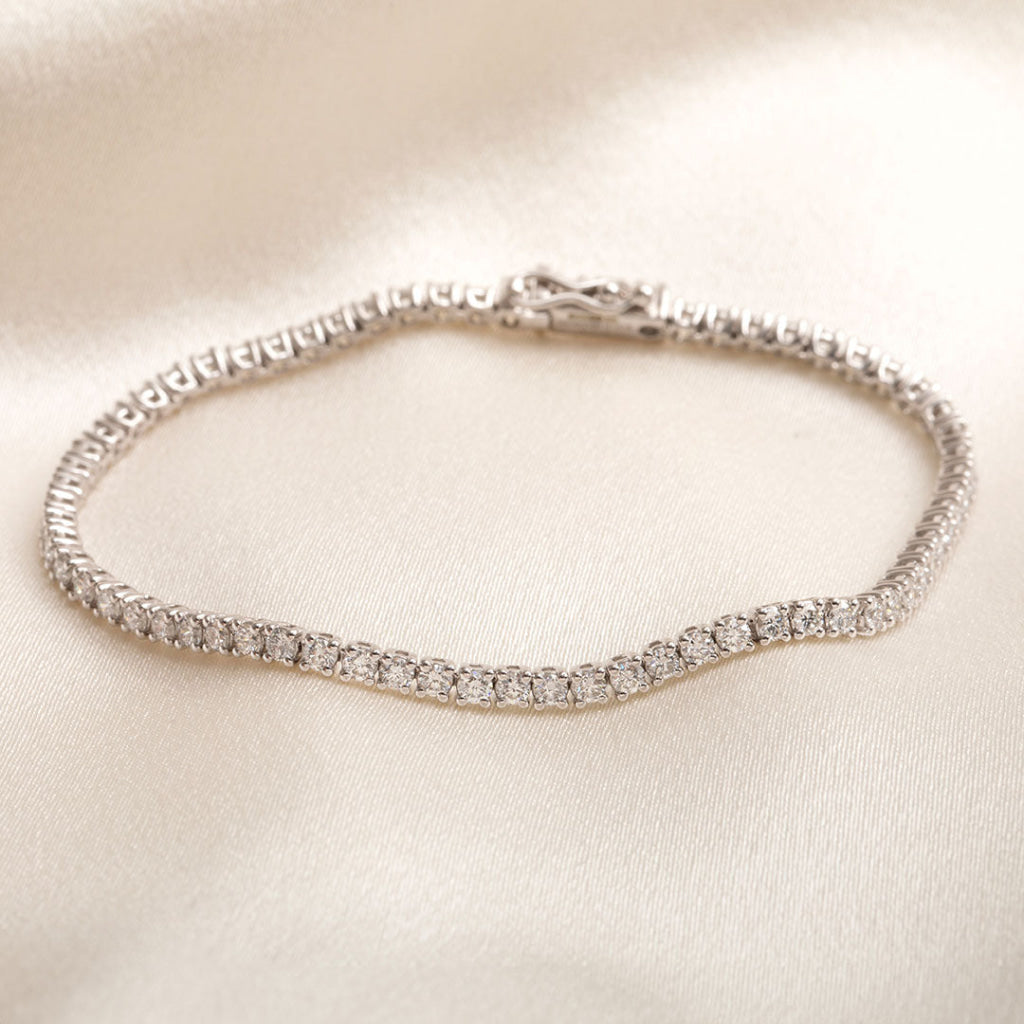 Faith - 3ct | 9ct White Gold Lab Grown Tennis Bracelet