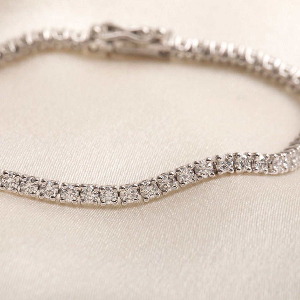 Faith - 3ct | 9ct White Gold Lab Grown Tennis Bracelet