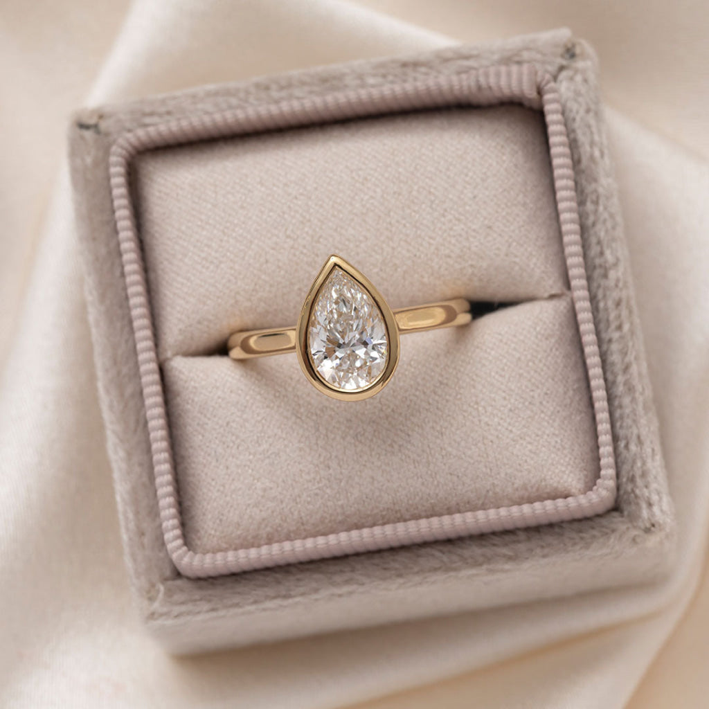 FARAH 1.5ct | Pear Cut Bezel Set Lab Grown Diamond