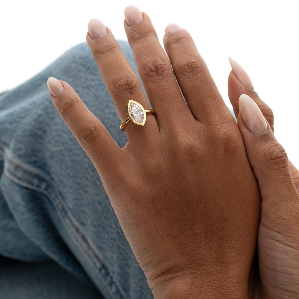 FARAH 2ct | Marquise Bezel Set Lab Grown Diamond Engagement
