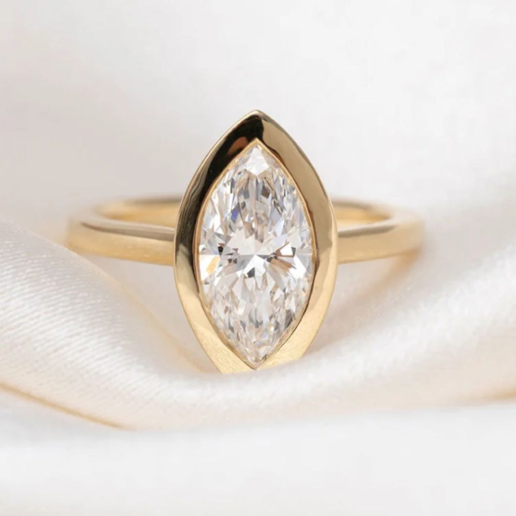 FARAH 2ct | Marquise Bezel Set Lab Grown Diamond Engagement
