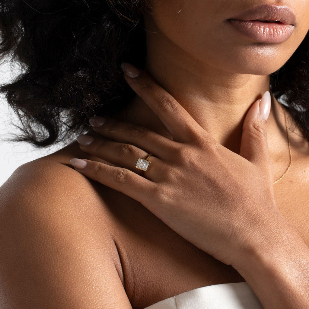 FARAH 2ct | Radiant Cut Bezel Set Lab Grown Diamond