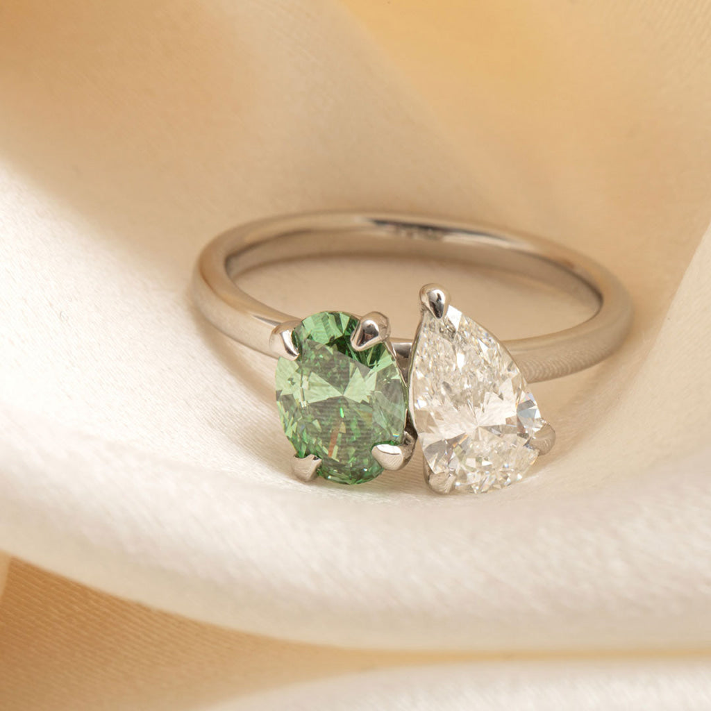 FAUNA | Pear & Oval Toi Et Moi Lab Diamond Engagement Ring