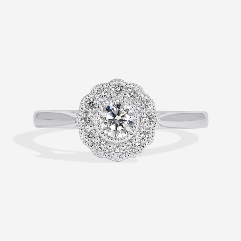 Fawn - Round halo diamond engagement ring