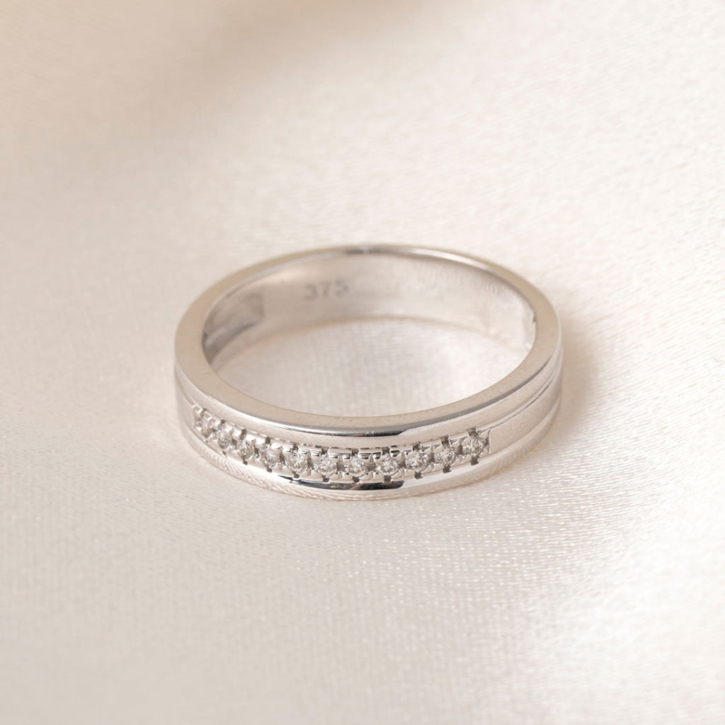 FAYE | Diamond Wedding Ring in 9ct White Gold M Rings