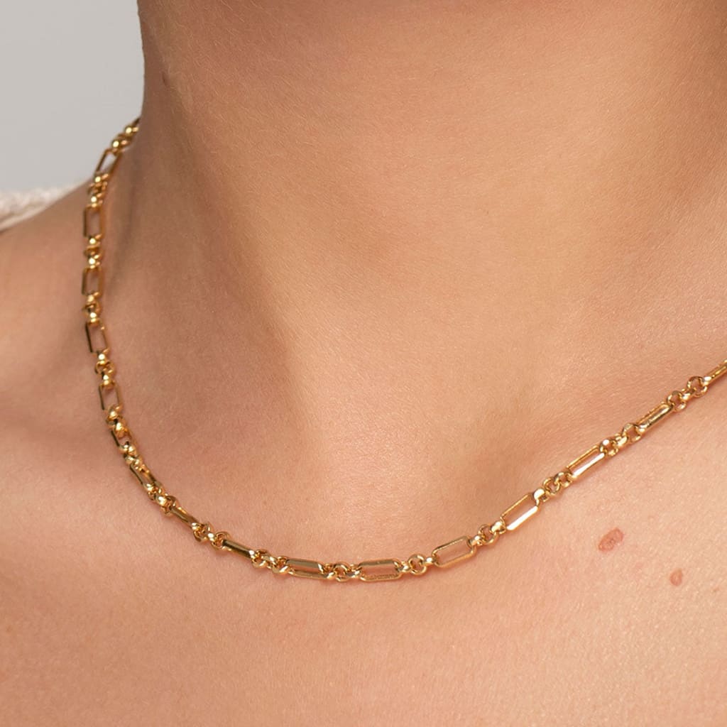 Figaro Belcher Necklace | 9ct Gold - Necklace