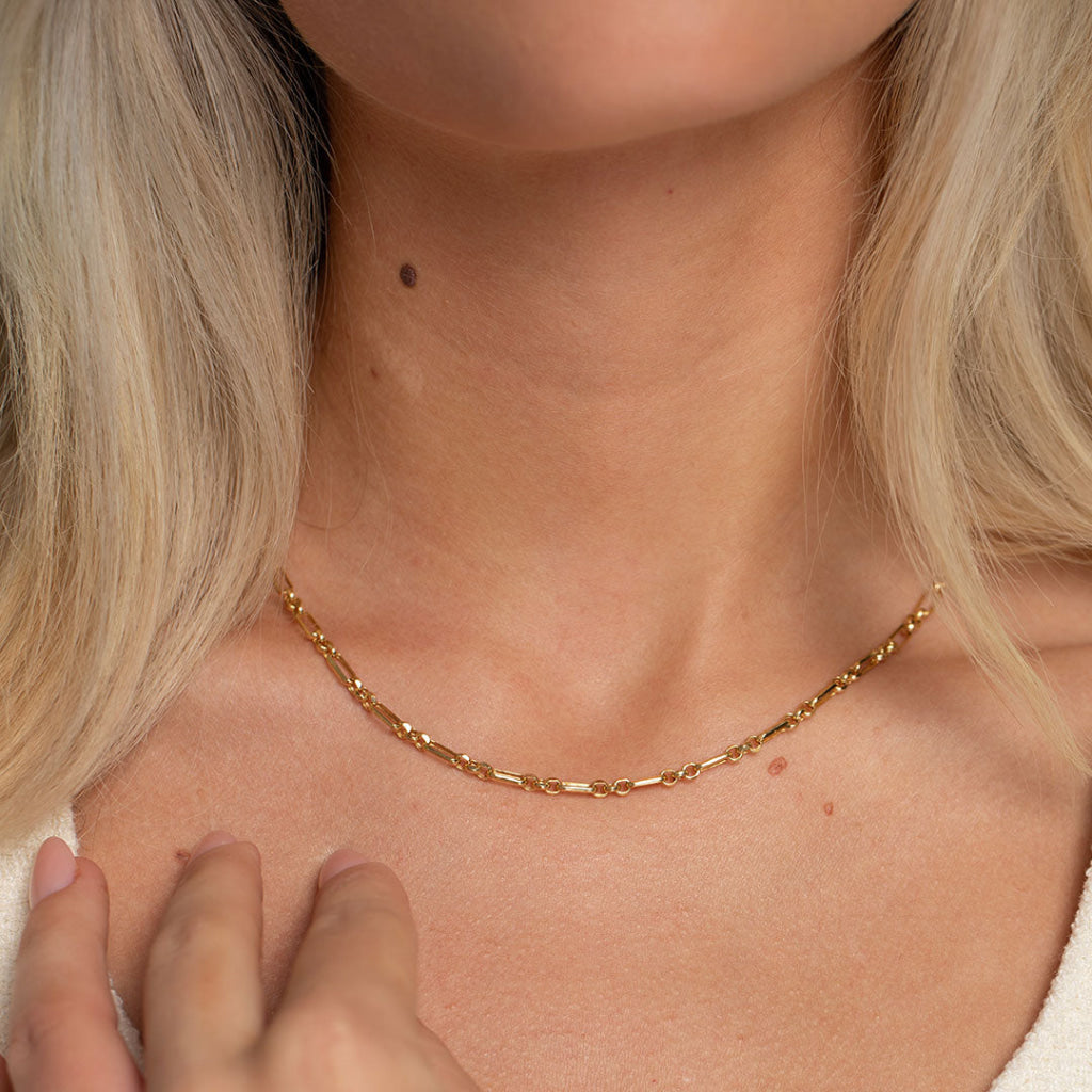 Figaro Belcher Necklace | 9ct Gold - Necklace