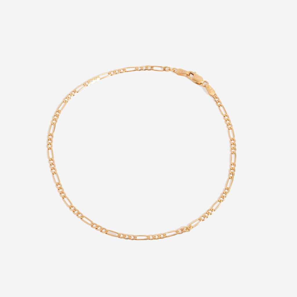 Figaro Chain for neck - 9ct gold on white background