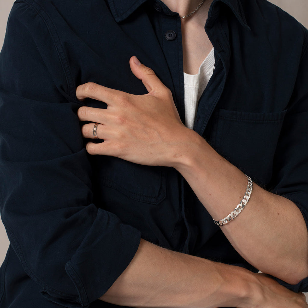 Fintan | 8’’ Sterling Silver Curb Bracelet - Bracelet