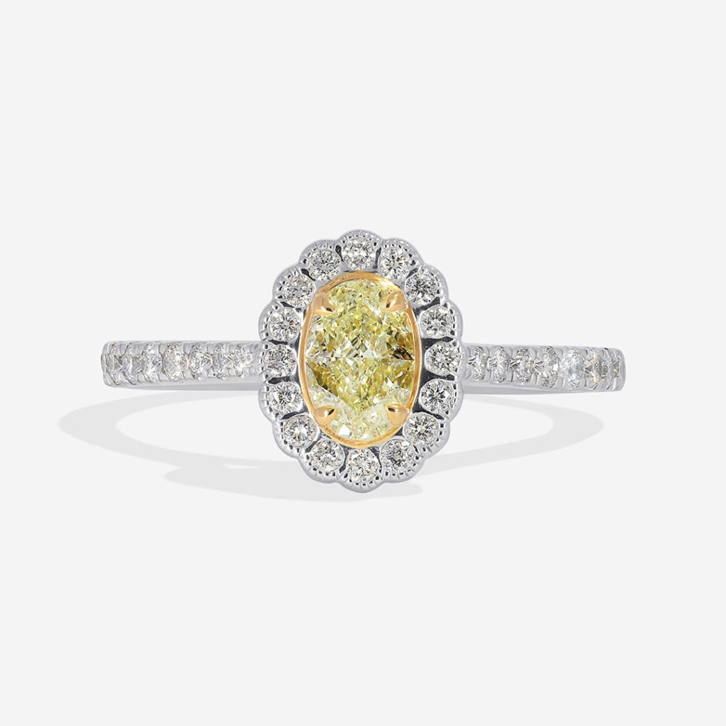 Fancy Light Yellow diamond Engagement ring w