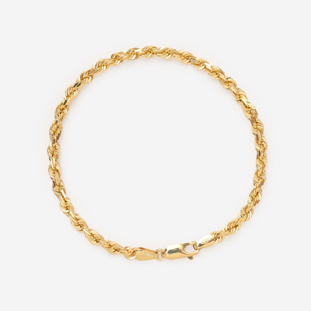 yellow gold rope design bracelet