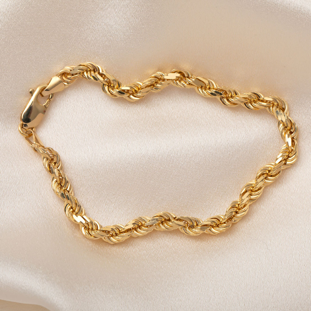 yellow gold rope design bracelet