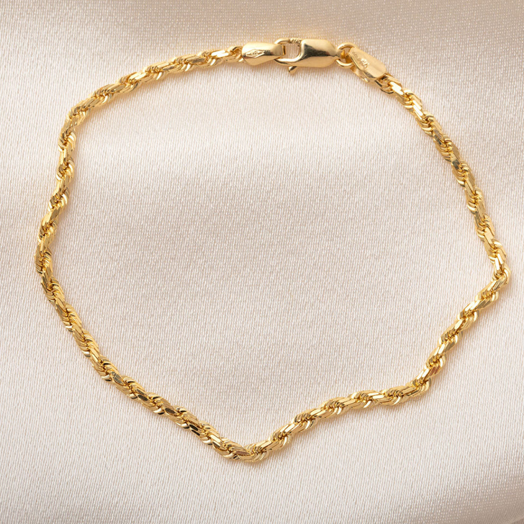 Fisher Solid Rope Bracelet 2.3mm | 9ct Gold