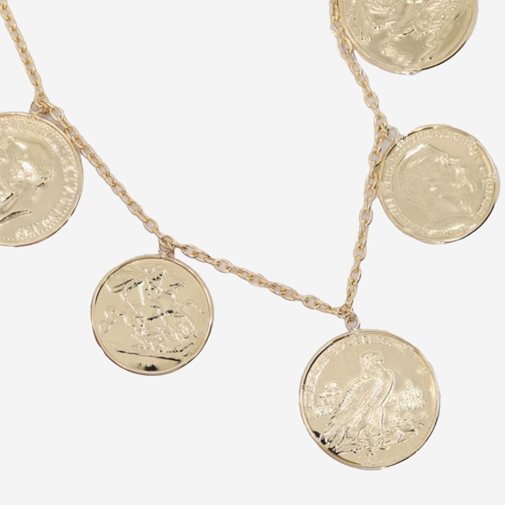 Five Coin Necklace | 18ct Gold - Necklace