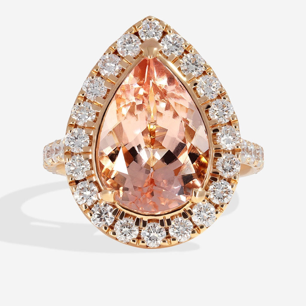 FLAMINGO | Morganite Diamond Ring - Rose gold