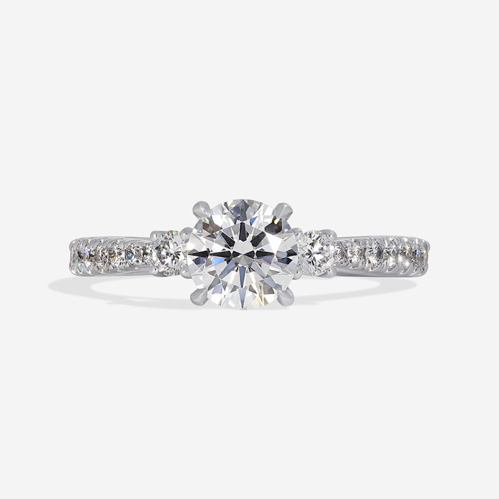 FLEUR 1.40ct | Round 3-Stone Lab Grown Diamond Engagement Ring in Platinum