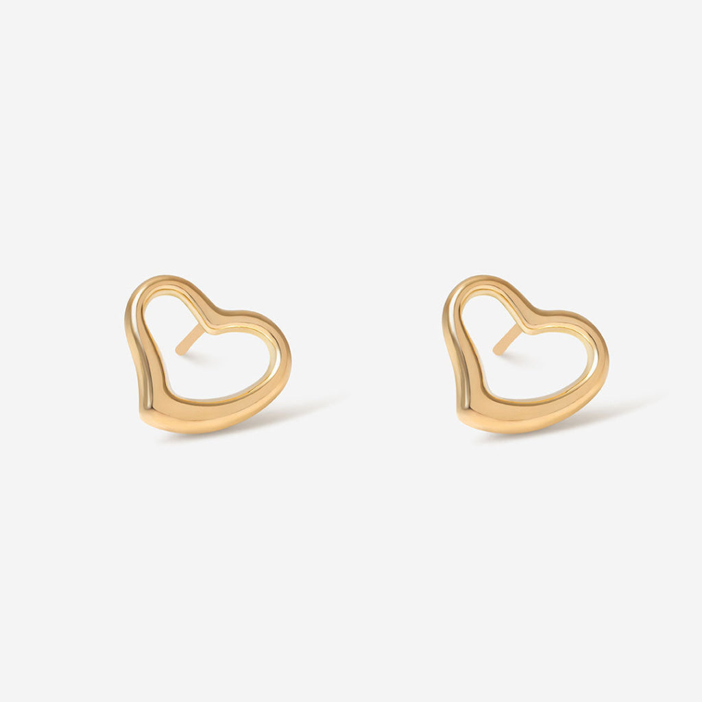 Genuine 9ct Gold Upper Ear / Helix / Cartilage Earring - Hoop With a Heart 7.8mm Inner Diameter Genuine 9ct Gold Upper Ear / Helix / Cartilage Earring - Hoop With a Heart 7.8mm Inner Diameter