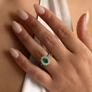 FLOURISH Platinum | Emerald Diamond Ring