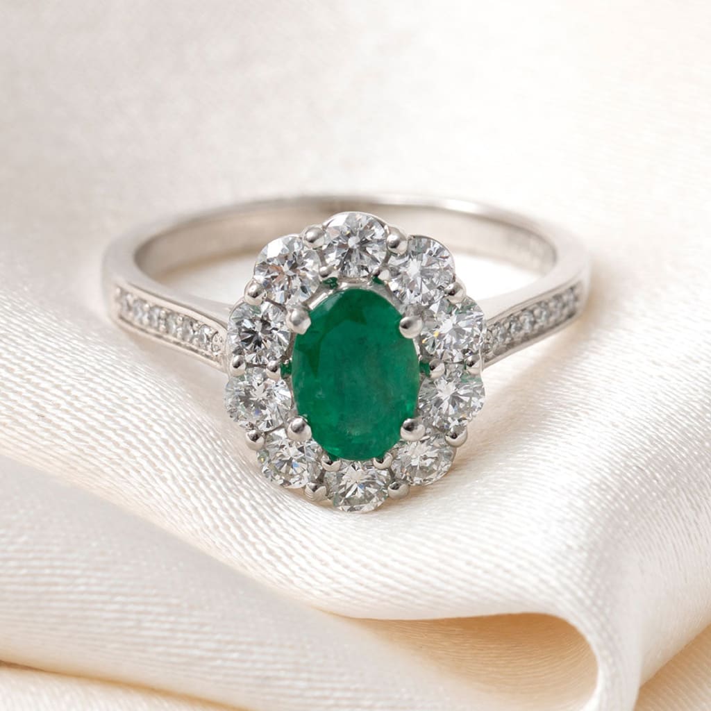 FLOURISH Platinum | Emerald Diamond Ring - Rings