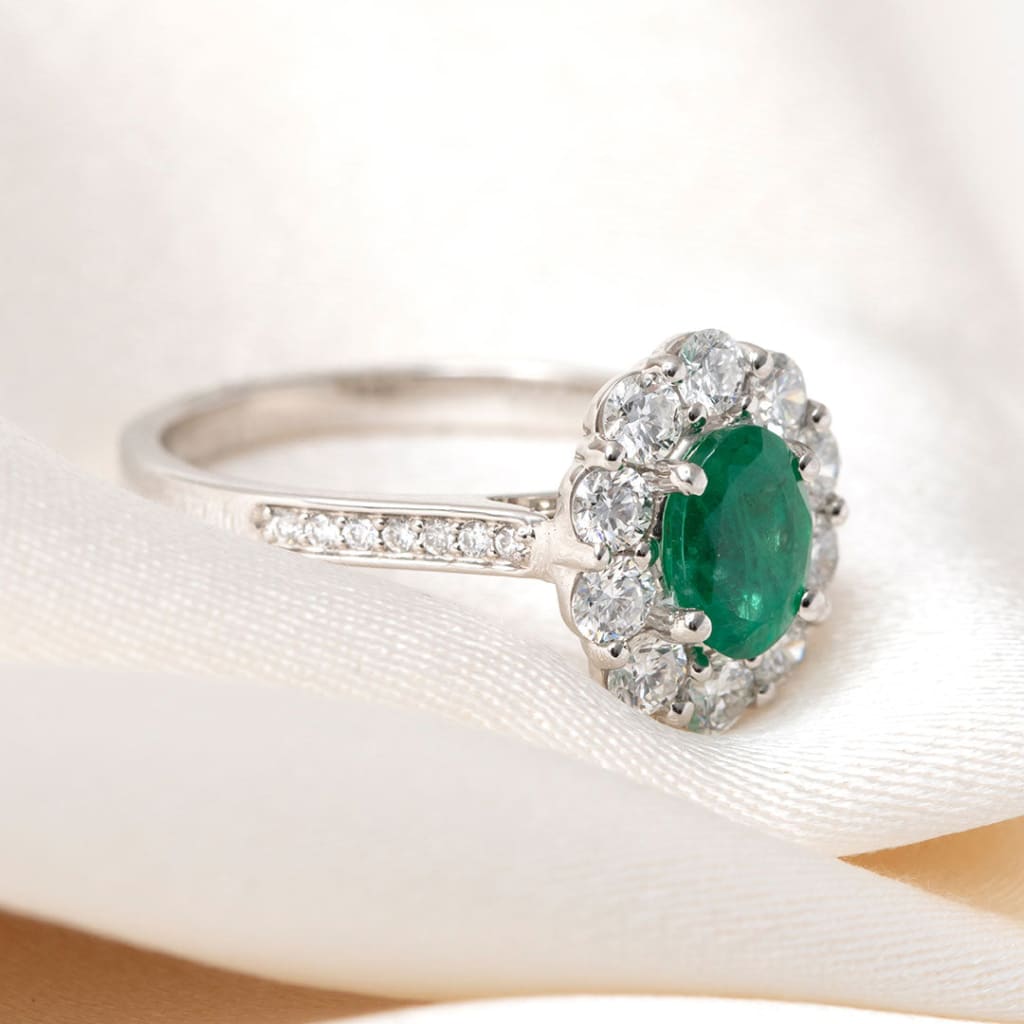 FLOURISH Platinum | Emerald Diamond Ring - Rings