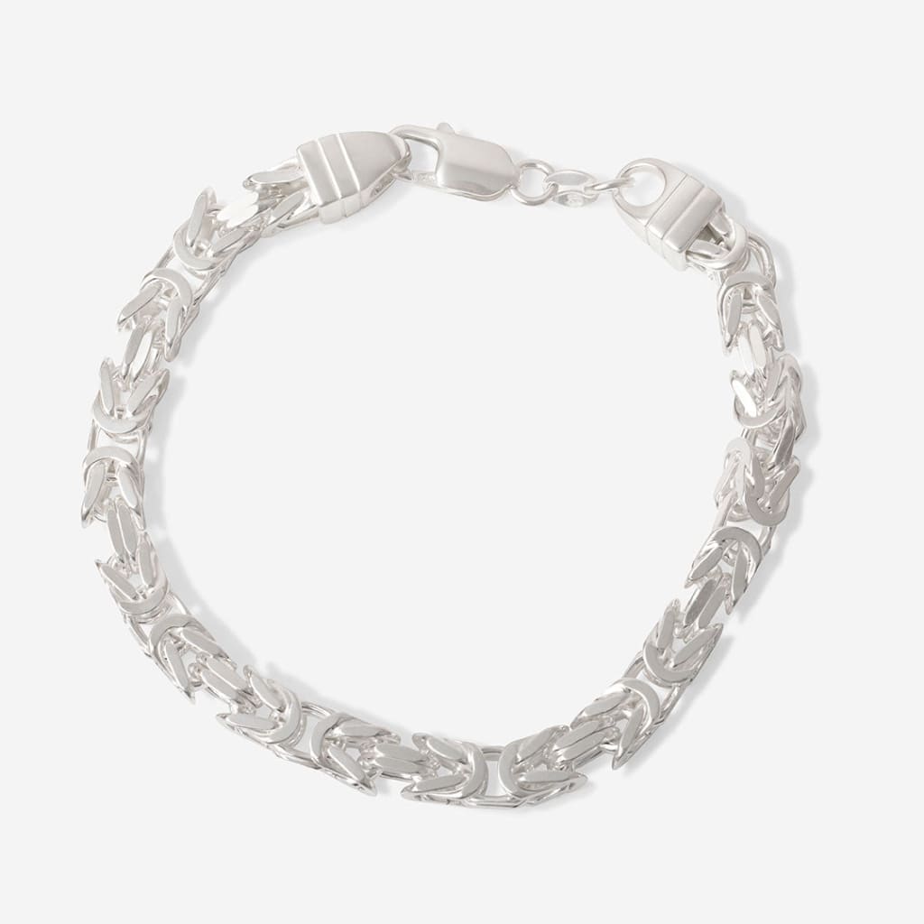 Gents sterling silver byzantine link bracelet