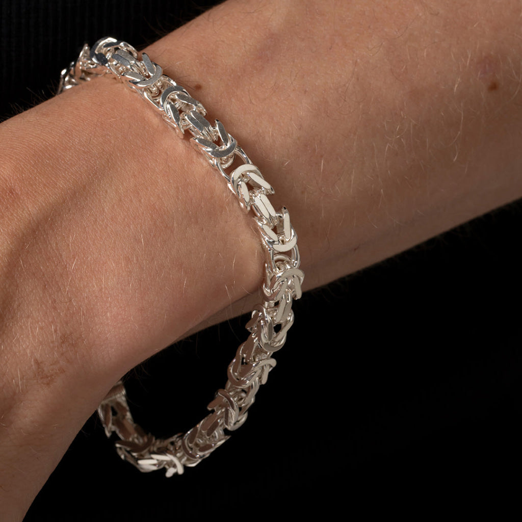 Flynn | Sterling Silver Gents Byzantine Bracelet - Bracelet
