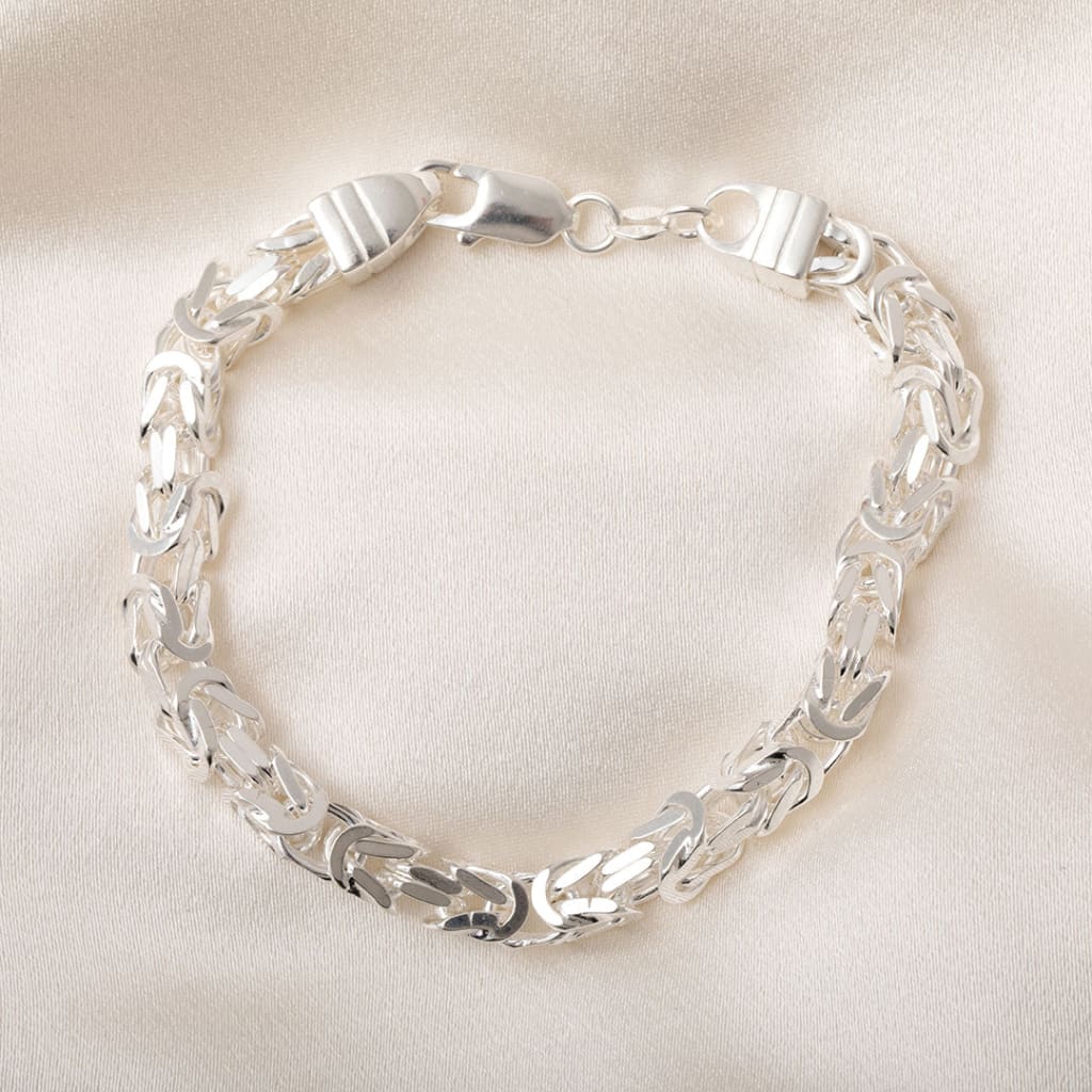 gents silver bracelet front view