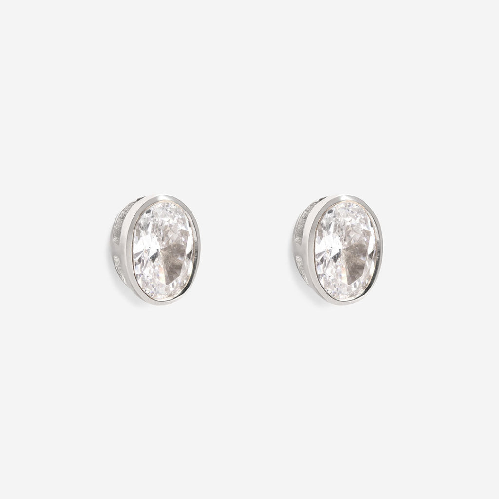 Framed CZ Earrings | 9ct White Gold - Earrings