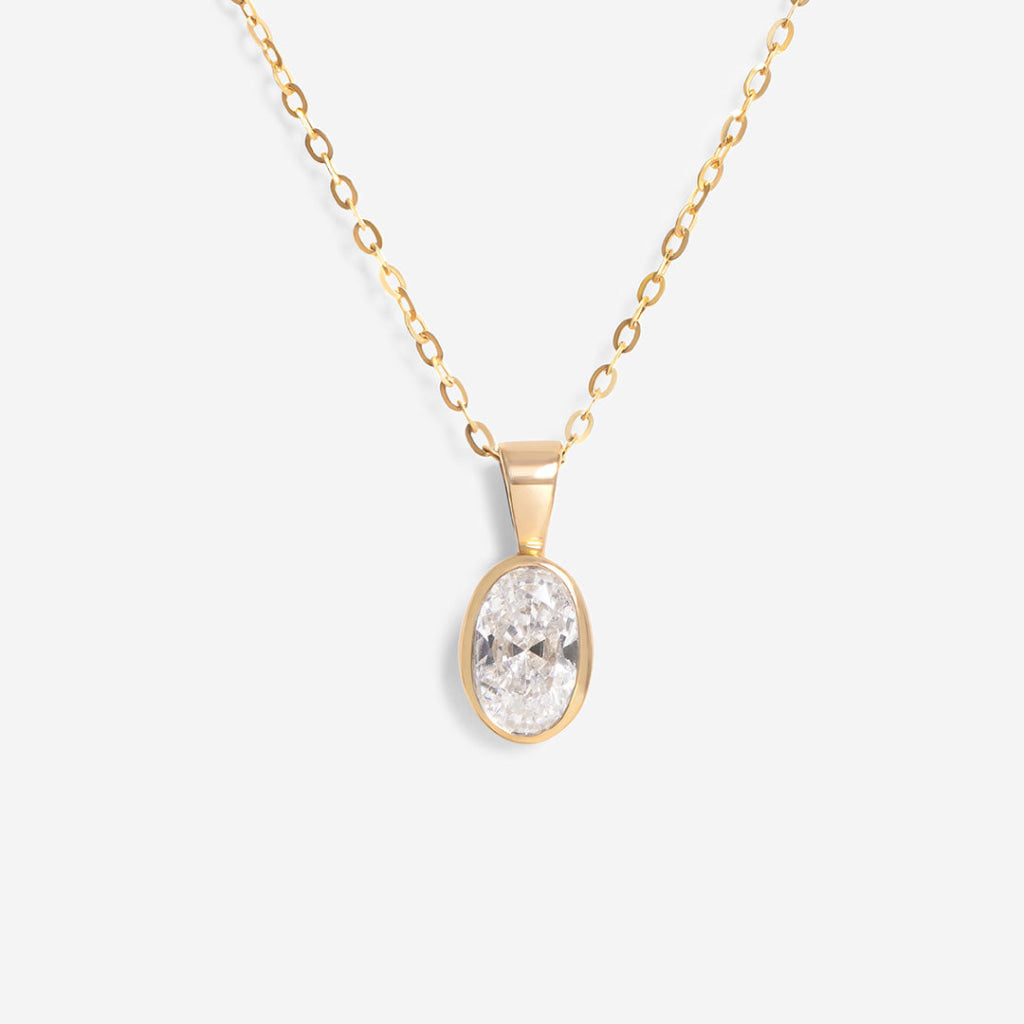 Framed Zirconia Necklace | 9ct Gold