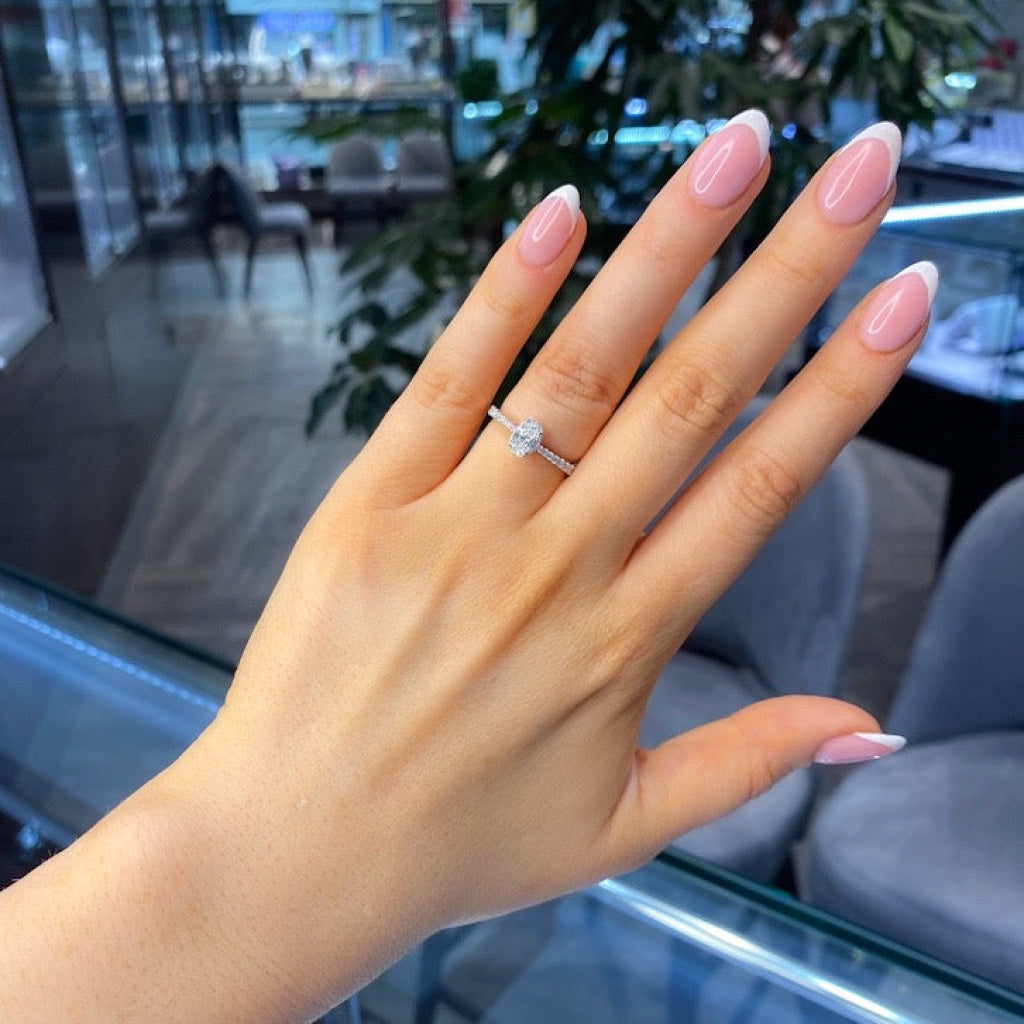 Franklin | Diamond Engagement Ring On Womans Hand - Gear Jewellers Dublin 