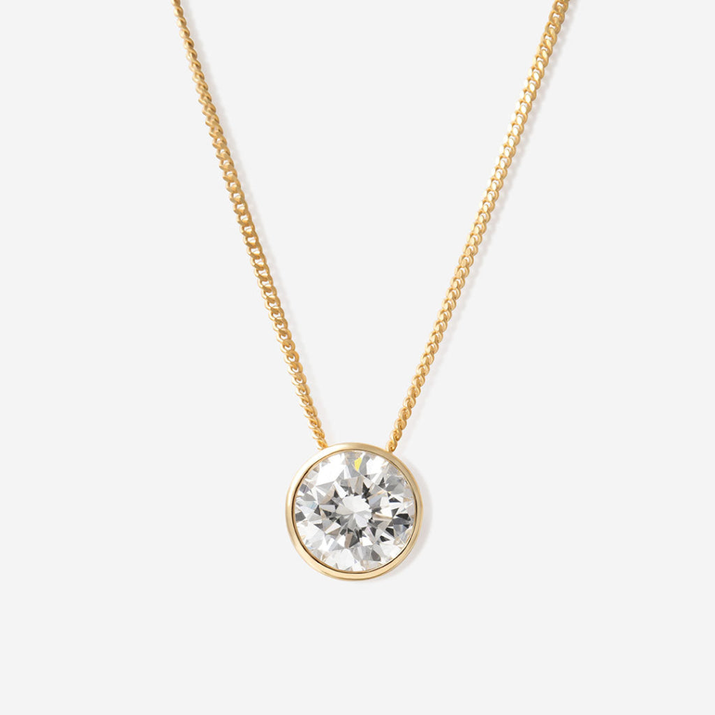 Freda Round Cut.50ct Lab Grown Diamond Necklace | 9ct Gold