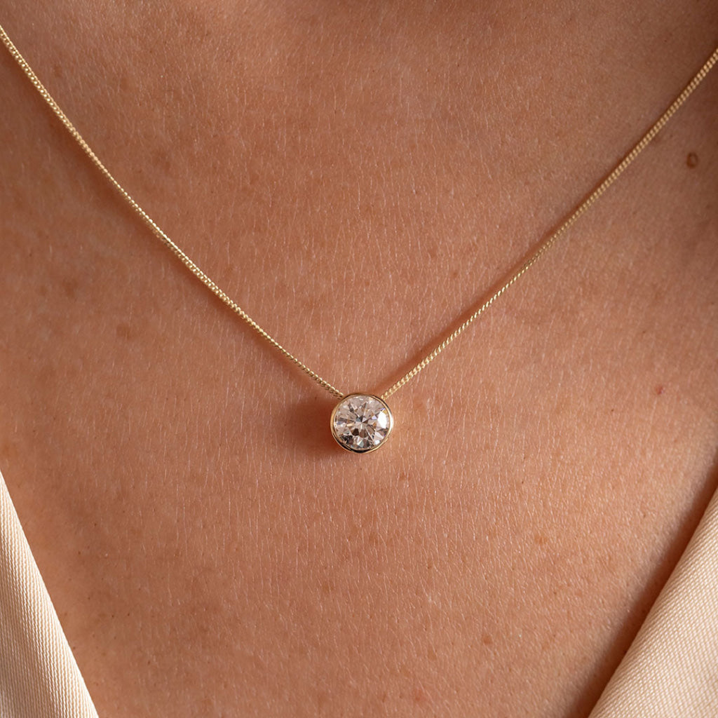 FREDA 0.70ct | Round Cut Lab Grown Diamond Necklace in 9ct