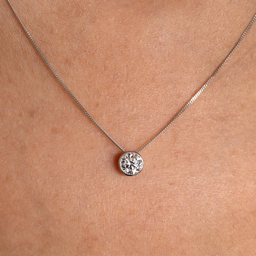 FREDA 0.70ct | Round Cut Lab Grown Diamond Necklace in 9ct