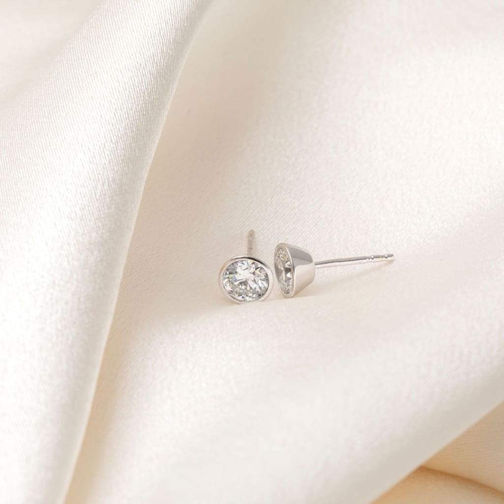 Freda 1.00ct Rubover Lab Grown Diamond Earrings | 9ct White