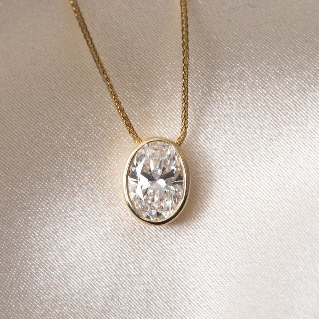 FREDA - 1.50ct | Oval Lab Grown Diamond Necklace in 9ct