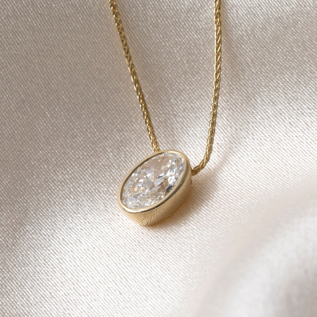 FREDA - 1.50ct | Oval Lab Grown Diamond Necklace in 9ct