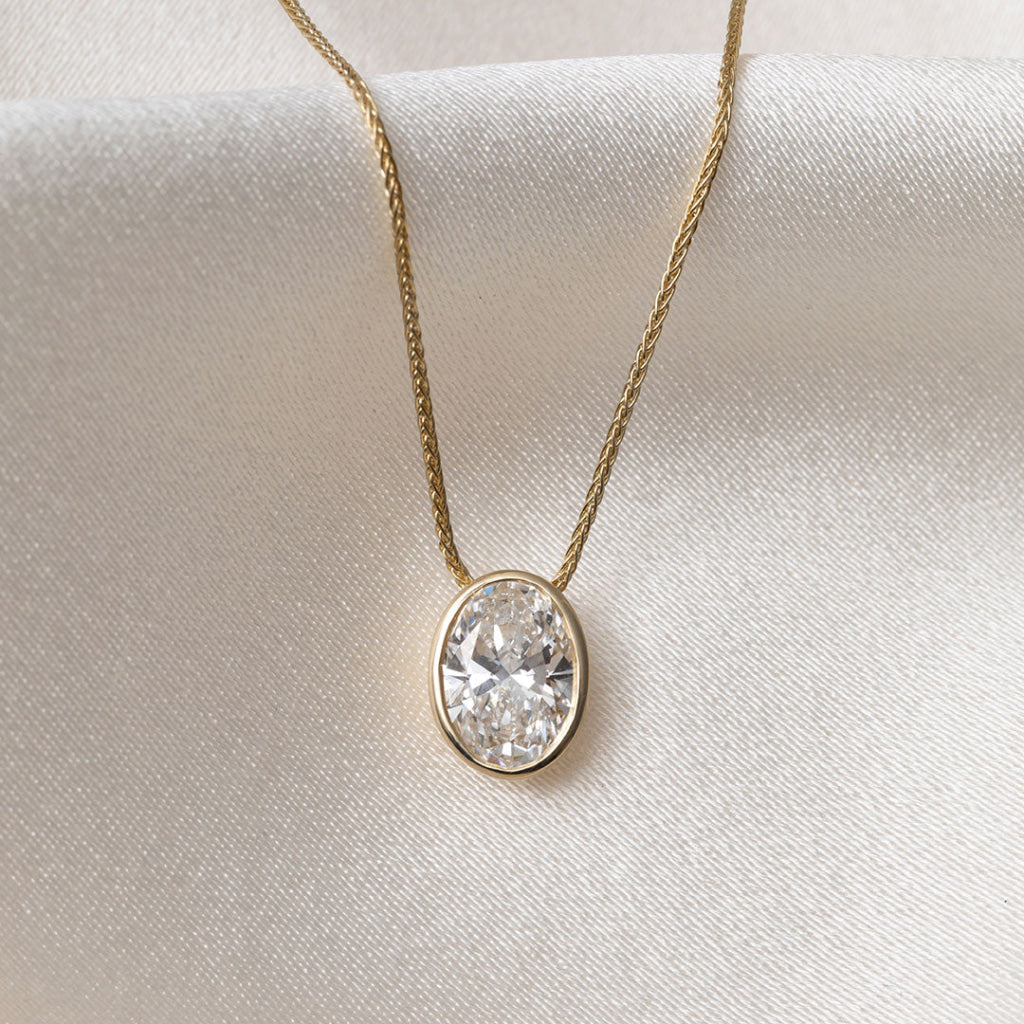 FREDA - 1.50ct | Oval Lab Grown Diamond Necklace in 9ct