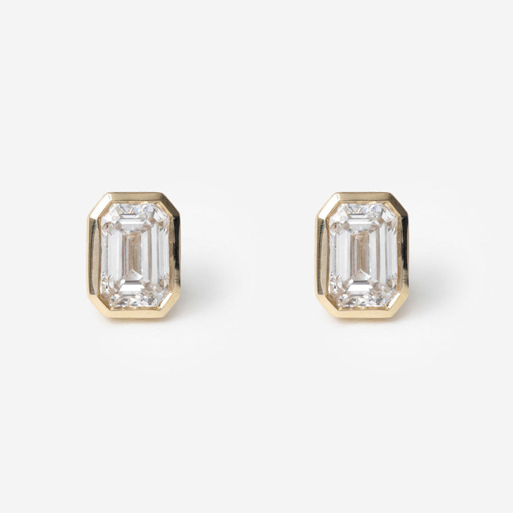 FREDA - 1ct | Emerald Cut Lab Grown Diamond Earrings in 9ct