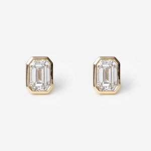 FREDA - 1ct | Emerald Cut Lab Grown Diamond Earrings in 9ct Gold