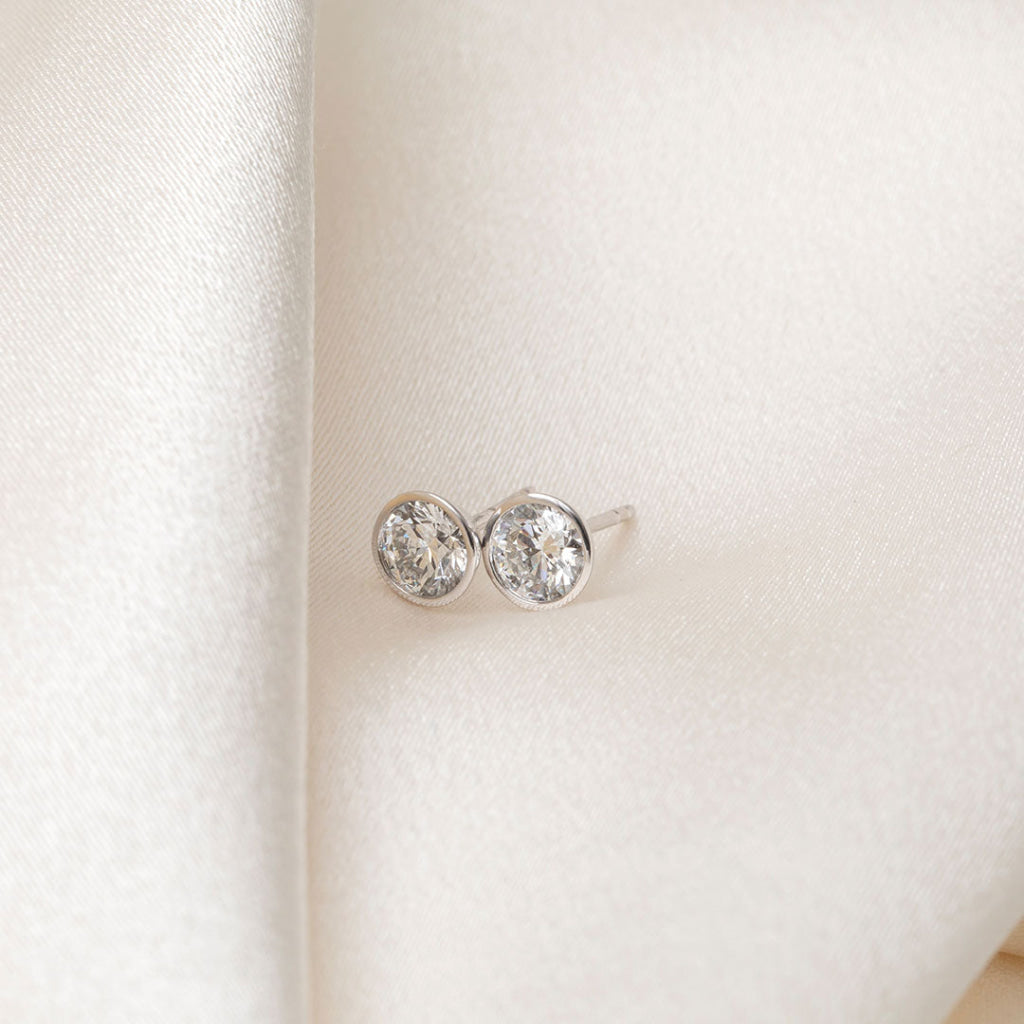Freda 1.00ct Rubover Lab Grown Diamond Earrings | 9ct White