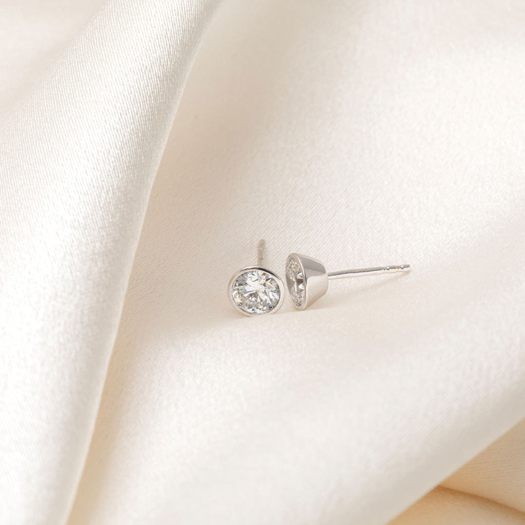 Freda 1.00ct Rubover Lab Grown Diamond Earrings | 9ct White