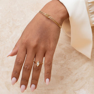 FREDA 1ct | Marquise Bezel Set Lab Grown Diamond Engagement Ring in 18ct Gold