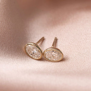 FREDA - 1ct | Oval Lab Grown Diamond Earrings in 9ct Gold