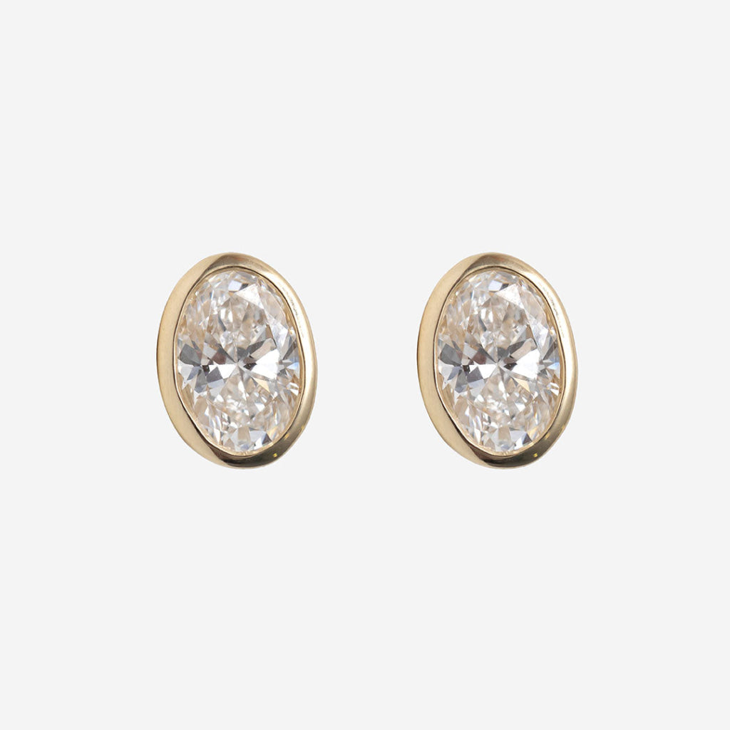 FREDA - 1ct | Oval Lab Grown Diamond Earrings in 9ct Gold