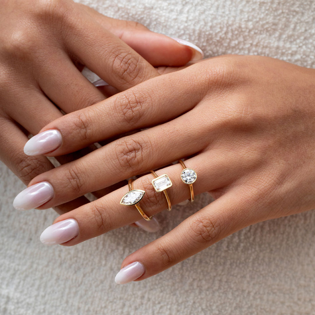FREDA Emerald | Diamond Engagement Ring Lab Grown - Rings