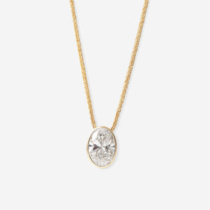 FREDA | Oval Cut Lab Grown Diamond Necklace in 9ct Gold