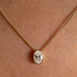 FREDA | Oval Lab Grown Diamond Necklace in 9ct Gold